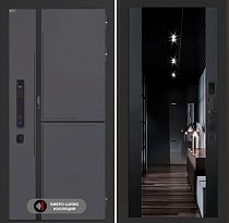LABIRINT Входная металлическая дверь Лаб-3 Смарт панель Зеркало Максимум цвет чёрный кварц