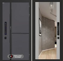 LABIRINT Входная металлическая дверь Лаб-3 Смарт панель Зеркало Максимум цвет грей софт