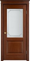 Дверь Массив Дуба модель Д13 цвет Коньяк стекло 13-5