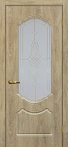 Дверь МариаМ Сиена-2 Дуб песочный стекло контур золото