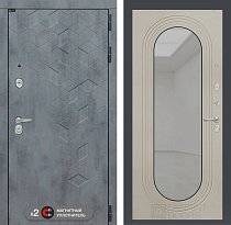 LABIRINT Входная металлическая дверь Бетон панель Зеркало Дольче цвет капучино