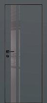 Profilo Porte модель PX-16 кромка чёрная с 4-х сторон цвет Графит матовый стекло лакобель серый