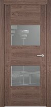 Дверь Status Versia модель 221 Дуб капучино стекло лакобель серый