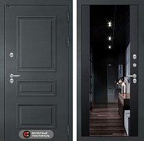 LABIRINT Входная металлическая дверь Атлантик панель Зеркало Максимум цвет чёрный кварц