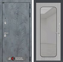LABIRINT Входная металлическая дверь Бетон панель Зеркало Аркада цвет Веллюто ферро с патиной