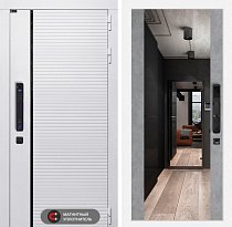 LABIRINT Входная металлическая дверь Роял Смарт панель Зеркало Максимум цвет бетон светлый