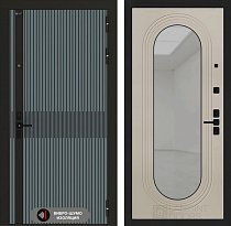 LABIRINT Входная металлическая акустическая дверь Иссида панель Зеркало Дольче цвет капучино