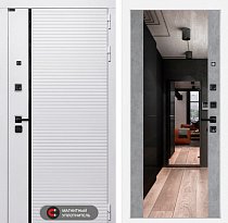 LABIRINT Входная металлическая дверь Роял панель Зеркало Максимум цвет бетон светлый