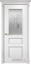 Дверь Оникс модель Версаль цвет Эмаль белая по ясеню сатинат печать Дерево