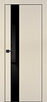 Profilo Porte модель PX-10 кромка чёрная с 4-х сторон цвет Бежевый матовый стекло лакобель чёрный