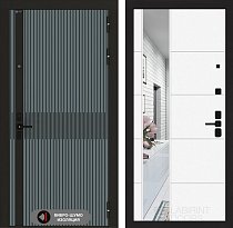 LABIRINT Входная металлическая акустическая дверь ISSIDA панель №19 цвет белый софт