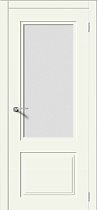 Дверь Дэмфа модель Квадро-2 эмаль цвет ЛайтБеж со стеклом