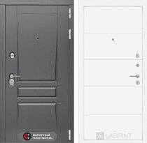 LABIRINT Входная металлическая дверь Платинум панель 13 белый soft