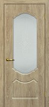 Дверь МариаМ Сиена-2 Дуб песочный стекло контур серебро
