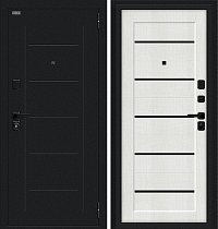 Входная Дверь модель Борн/SBlack цвет Букле черное/Bianco Melinga