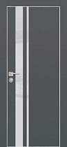 Profilo Porte модель PX-16 кромка хром с 4-х сторон цвет Графит матовый стекло лакобель лунный