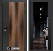 LABIRINT Входная металлическая дверь с терморазрывом АйсЛаб панель Зеркало Максимум цвет чёрный кварц