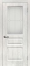 Дверь МариаМ Версаль-2 Дуб жемчужный стекло контур серебро