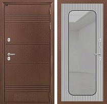 LABIRINT Входная металлическая дверь с терморазрывом Термо Лайт панель Зеркало Аркада Веллюто ферро с патиной