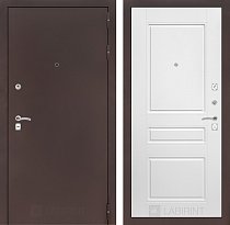 LABIRINT Входная металлическая дверь CLASSIC антик медь панель 3 белый soft