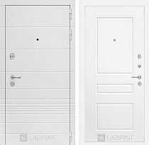 LABIRINT Входная металлическая дверь TRENDO панель 3 белый soft