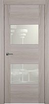 Дверь Status Versia модель 221 Ясень стекло лакобель белый