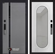 LABIRINT Входная металлическая дверь Пиано Смарт 2.0 панель Зеркало Дольче цвет белый софт
