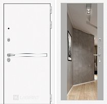LABIRINT Входная металлическая дверь Лайн Вайт панель Зеркало Максимум грей софт