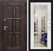 LABIRINT Входная металлическая дверь Лондон панель Зеркало Фацет белый soft