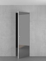 КД Дверь INVISIBLE WHITE 2000 мм кромка AL цвет хром c 4-x сторон Зеркало/грунт прямого открывания