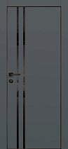 Profilo Porte модель PX-11 кромка чёрная с 4-х сторон цвет Графит матовый стекло лакобель чёрный