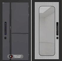 LABIRINT Входная металлическая дверь Лаб-3 Смарт панель Зеркало Аркада цвет Веллюто ферро с патиной