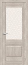 Дверь Браво модель Прима-3 цвет Cappuccino Melinga/White Сrystal