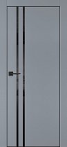 Profilo Porte модель PX-11 кромка чёрная с 4-х сторон цвет Серый матовый стекло лакобель чёрный