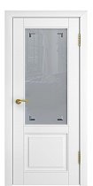 Дверь Люксор модель Л-5 белая эмаль стекло