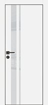 Profilo Porte модель PX-16 кромка чёрная с 4-х сторон цвет Белый матовый стекло лакобель лунный