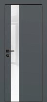 Profilo Porte модель PX-10 кромка чёрная с 4-х сторон цвет Графит матовый стекло лакобель белый