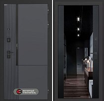LABIRINT Входная металлическая дверь Лаб-2 Про панель Зеркало Максимум цвет чёрный кварц