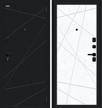 Входная Дверь модель Граффити-5/SBlack цвет Букле черное/Snow Art