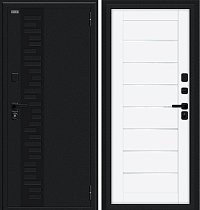 Входная Дверь Thermo Техно Д2/SBlack Букле черное/White Silk