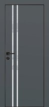 Profilo Porte модель PX-11 кромка чёрная с 4-х сторон цвет Графит матовый стекло лакобель лунный