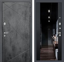 LABIRINT Входная металлическая дверь Лофт панель Зеркало Максимум цвет чёрный кварц