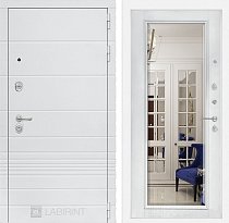 LABIRINT Входная металлическая дверь TRENDO панель Зеркало Фацет белый soft