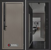 LABIRINT Входная металлическая дверь Лаб-1 Про панель Зеркало Панорама цвет чёрный кварц