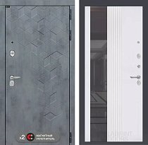 LABIRINT Входная металлическая дверь BETON панель №32 белый софт рельеф