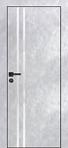 Profilo Porte модель PX-11 кромка чёрная с 4-х сторон цвет Серый бетон стекло лакобель белый