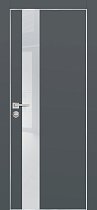 Profilo Porte модель PX-10 кромка хром с 4-х сторон цвет Графит матовый стекло лакобель лунный