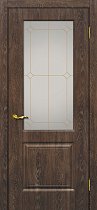 Дверь МариаМ Версаль-1 Дуб корица стекло контур золото