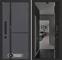 LABIRINT Входная металлическая дверь Лаб-3 Смарт панель Зеркало Панорама цвет чёрный кварц