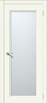 Дверь Дэмфа модель Квадро-6 эмаль цвет ЛайтБеж со стеклом